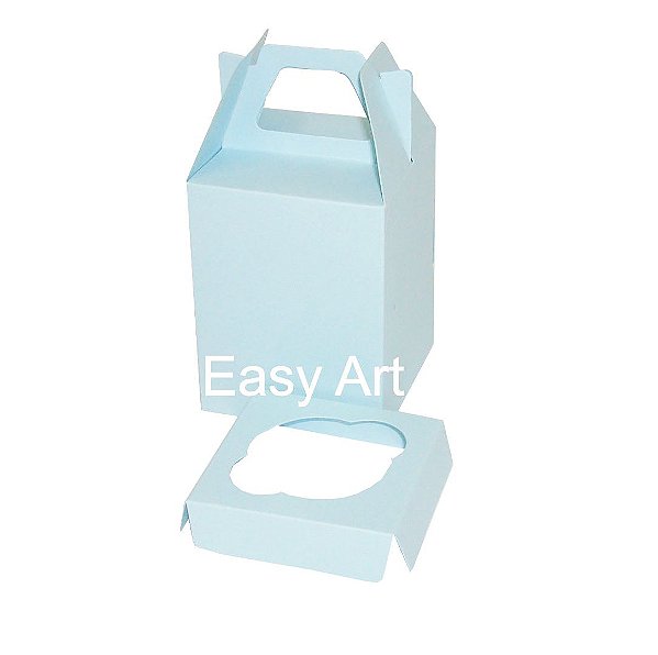 Caixa Maleta para 1 Mini Cupcake 6x6x6 - Pct com 10 Unidades