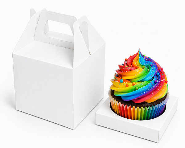 Caixa Maleta para 1 Cupcake 8x8x8 - Pct com 10 Unidades
