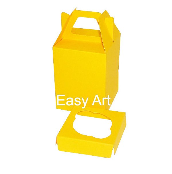 Caixa Maleta para 1 Cupcake 8x8x8 - Pct com 10 Unidades