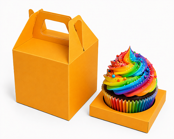 Caixa Maleta para 1 Cupcake 8x8x8 - Pct com 10 Unidades
