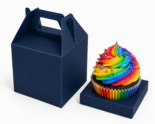 Caixa Maleta para 1 Cupcake 8x8x8 - Pct com 10 Unidades