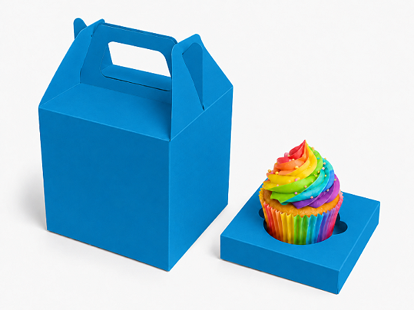 Caixa Maleta para 1 Cupcake 8x8x8 - Pct com 10 Unidades