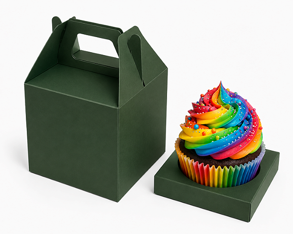 Caixa Maleta para 1 Cupcake 8x8x8 - Pct com 10 Unidades