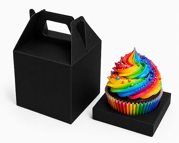 Caixa Maleta para 1 Cupcake 8x8x8 - Pct com 10 Unidades