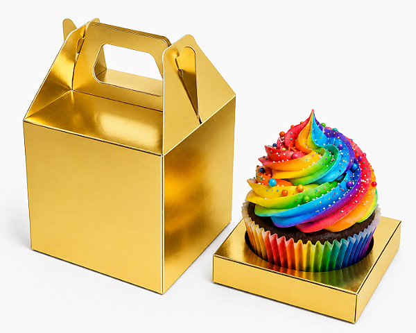 Caixa Maleta para 1 Cupcake 8x8x8 - Pct com 10 Unidades