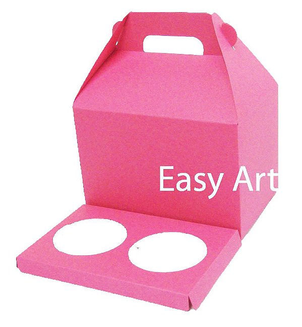 Caixa Maleta para 2 Cupcakes - Pct com 10 Unidades