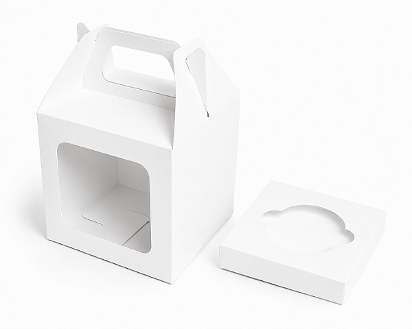 Caixa Maleta para 1 Cupcake 8x8x8 - Pct com 10 Unidades