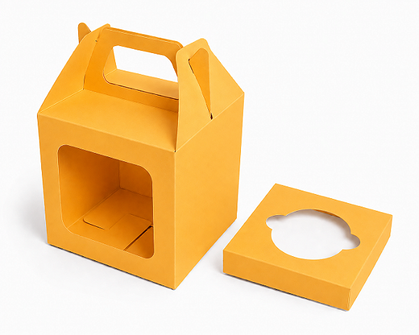 Caixa Maleta para 1 Cupcake 8x8x8 - Pct com 10 Unidades