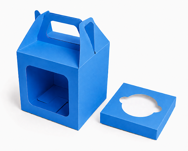 Caixa Maleta para 1 Cupcake 8x8x8 - Pct com 10 Unidades
