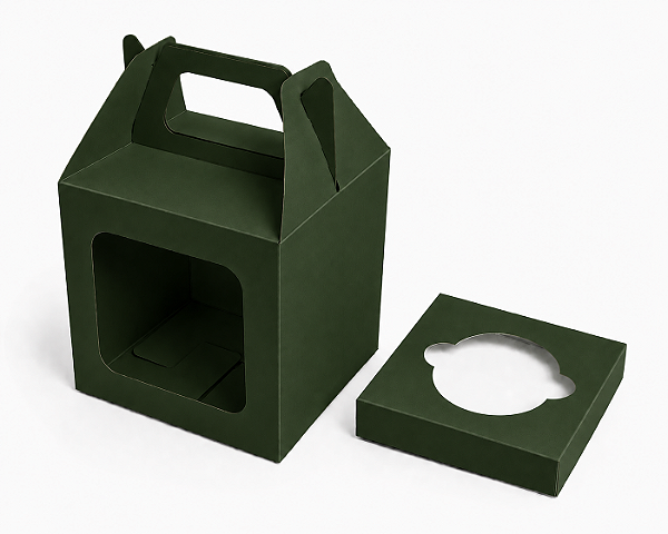 Caixa Maleta para 1 Cupcake 8x8x8 - Pct com 10 Unidades
