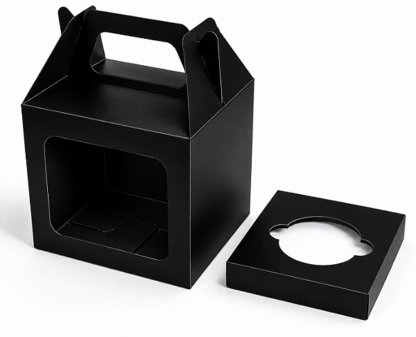 Caixa Maleta para 1 Cupcake 8x8x8 - Pct com 10 Unidades