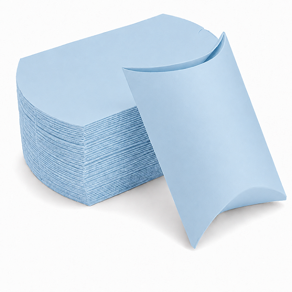 Caixa Almofada Azul Claro 11,5x9,5x3 - Pct com 10 Unidades