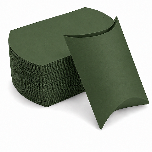 Caixa Almofada Verde Musgo 11,5x9,5x3 - Pct com 10 Unidades