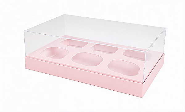 Caixas para 6 Mini Cupcakes - Pct com 10 Unidades