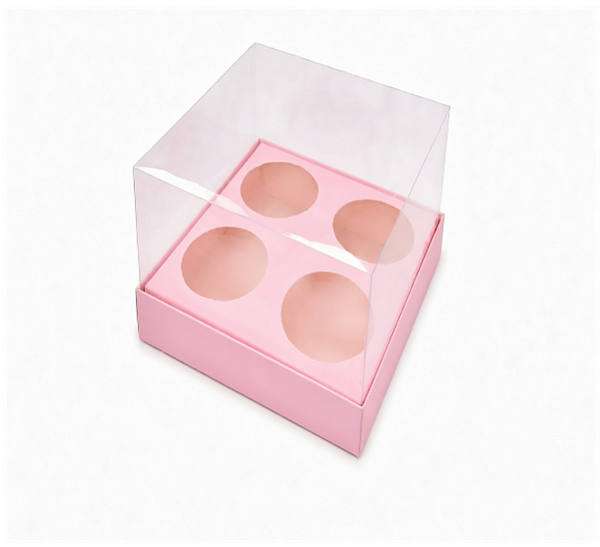 Caixa para 4 Mini Cupcakes - Pct com 10 Unidades
