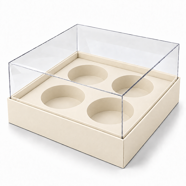 Caixa para 4 Mini Cupcakes 12x12x6 - Pct com 10 Unidades