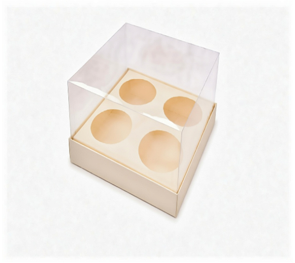 Caixa para 4 Mini Cupcakes - Pct com 10 Unidades