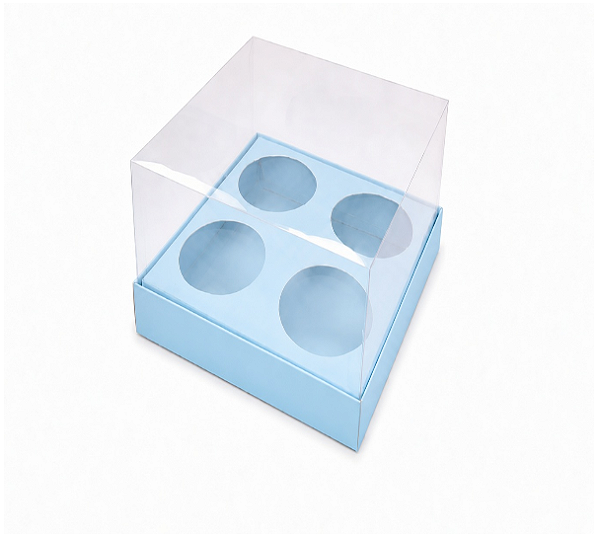 Caixa para 4 Mini Cupcakes - Pct com 10 Unidades