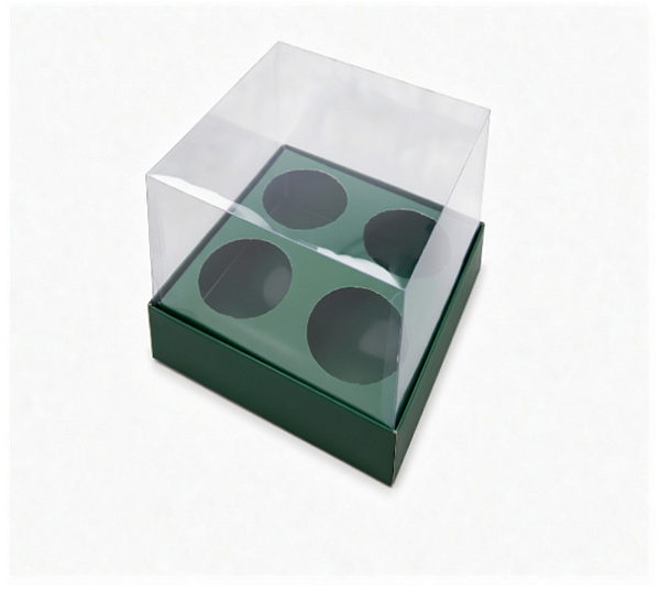 Caixa para 4 Mini Cupcakes - Pct com 10 Unidades