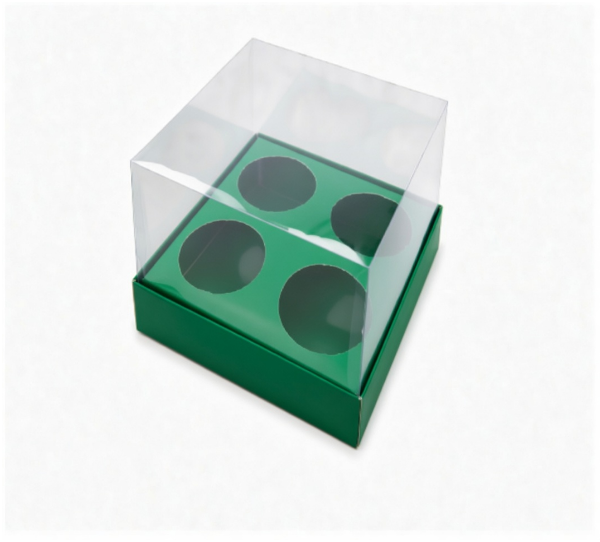 Caixa para 4 Mini Cupcakes - Pct com 10 Unidades