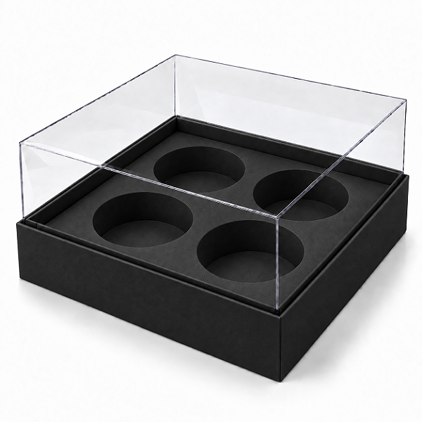 Caixa para 4 Mini Cupcakes 12x12x6 - Pct com 10 Unidades