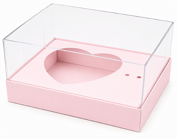 Caixa coração de Colher / 100g - Rosa Claro - Pct com 10 Unidades