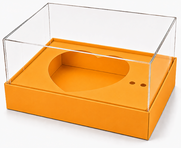 Caixa Coração de Colher / 100g - Laranja Claro - Pct com 10 Unidades