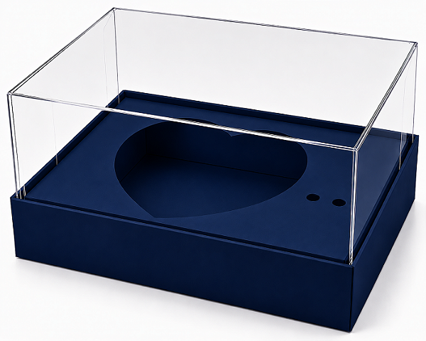 Caixa Coração de Colher / 100g - Azul Marinho - Pct com 10 Unidades