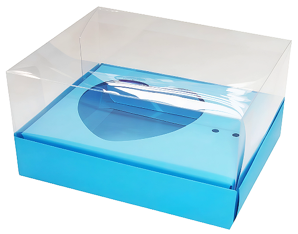 Caixa Coração de Colher / 100g - Azul Turquesa - Pct com 10 Unidades