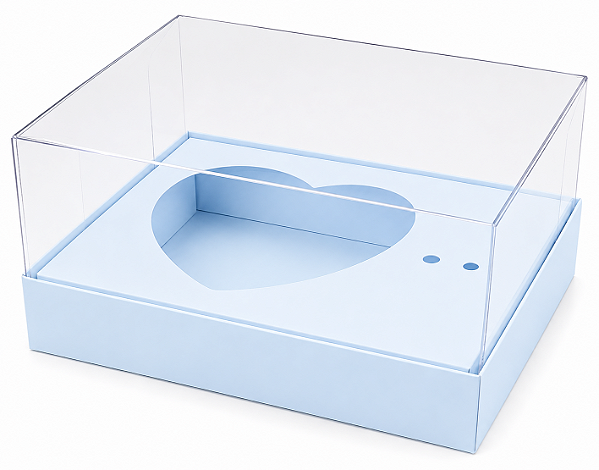 Caixa Coração de Colher / 100g - Azul Claro - Pct com 10 Unidades