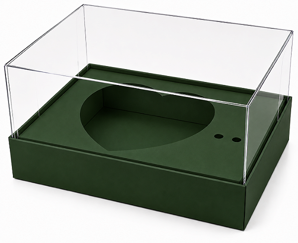 Caixa Coração de Colher / 100g - Verde Musgo - Pct com 10 Unidades