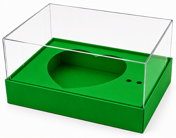 Caixa Coração de Colher / 100g - Verde Bandeira - Pct com 10 Unidades