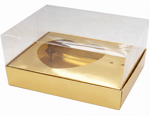 Caixa Coração de Colher / 100g - Dourado - Pct com 10 Unidades