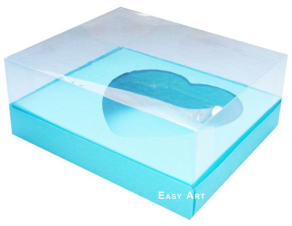 Caixa Coração de Colher / 250g - Azul Tiffany - Pct com 10 Unidades