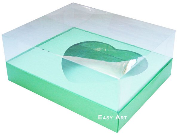 Caixa Coração de Colher / 250g - Verde Pistache - Pct com 10 Unidades