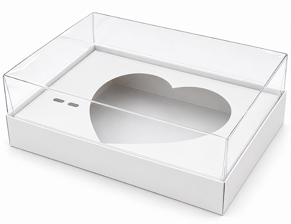 Caixa Coração de Colher / 500g - Branco - Pct com 10 Unidades
