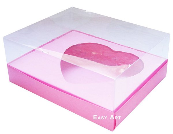 Caixa Coração de Colher / 500g - Rosa Claro - Pct com 10 Unidades