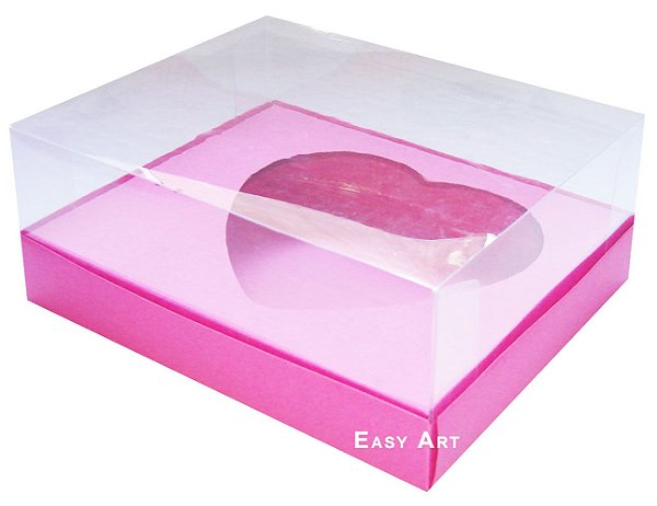 Caixa Coração de Colher / 500g - Pink - Pct com 10 Unidades