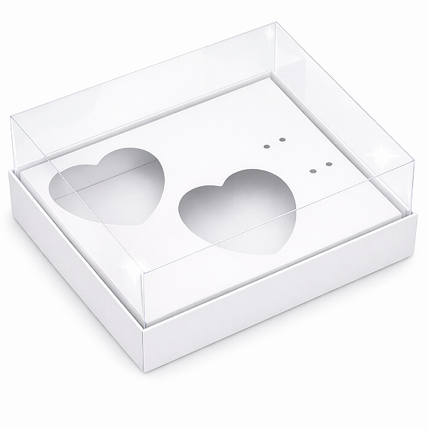 Caixa Coração de Colher / 2x 100g - Branco - Pct com 10 Unidades