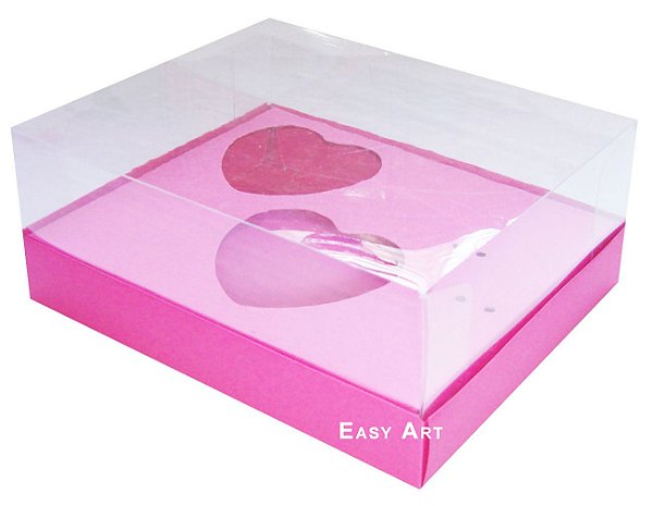 Caixa Coração de Colher 2x de 100g - Pink - Pct com 10 Unidades