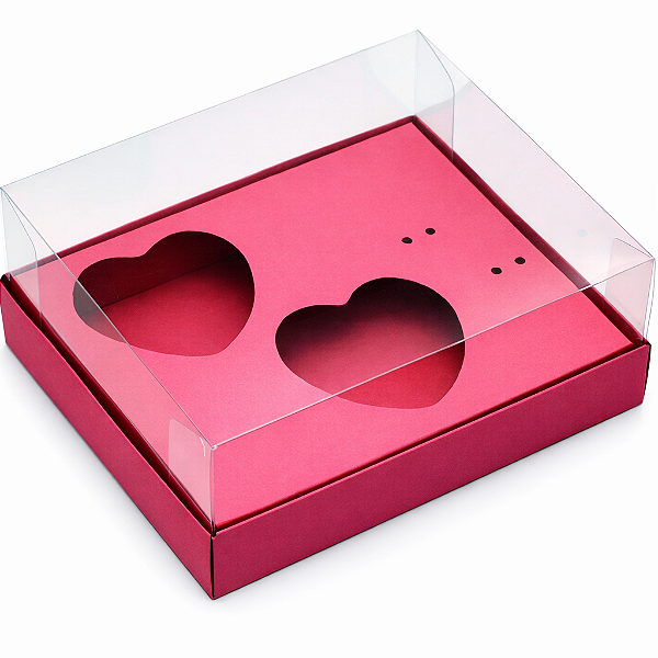 Caixa Coração de Colher 2x de 100g - Pink - Pct com 10 Unidades
