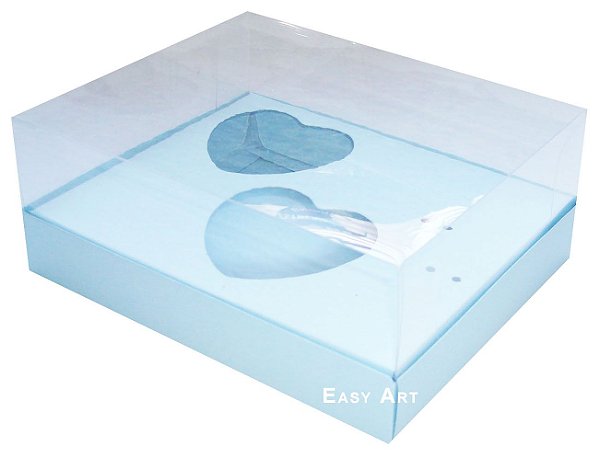 Caixa Coração de Colher / 2x 100g - Azul Claro - Pct com 10 Unidades