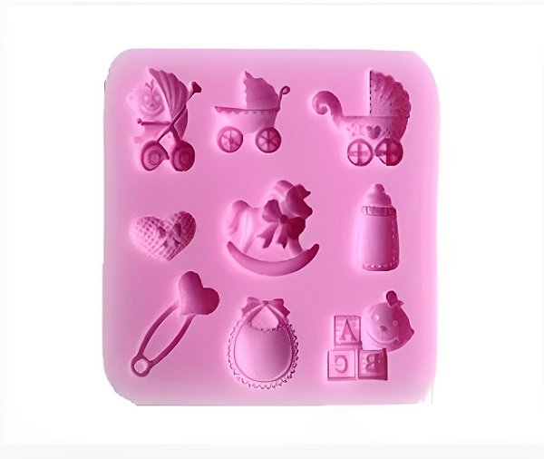 Moldes de Silicone Coisas de Bebê 1 unidade - 8,3x8,3x1cm