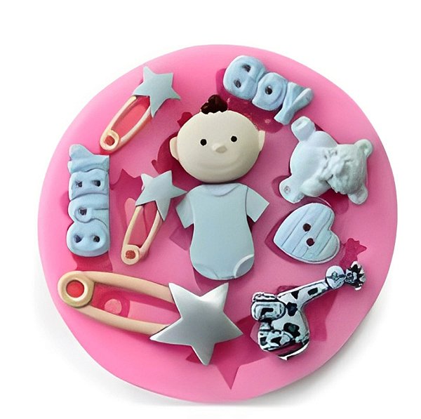 Moldes de Silicone Coisas de Bebê 1 unidade - 8x1