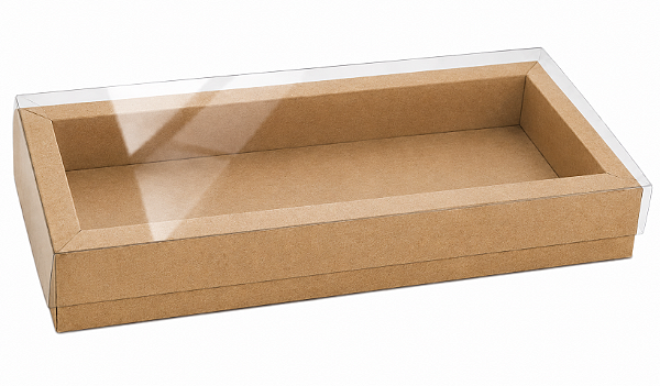 Caixa para 10 Brigadeiros / Tampa Transparente 24,5x11,5x4,5 - Pct com 10 Unidades