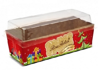 Forma Papel Forneável com Tampa - Boas Festas /  01 Unidade