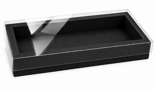 Caixa para 10 Brigadeiros / Tampa Transparente 24,5x11,5x4,5 - Pct com 10 Unidades