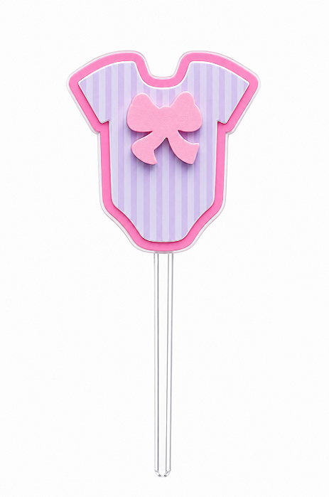 Toppers / Tags para Cupcakes Body Bebê Rosa - Pct com 12 unidades