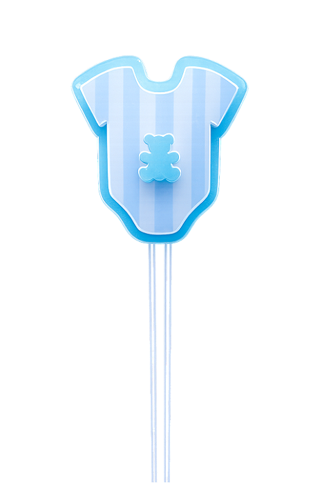 Toppers / Tags para Cupcakes Body Bebê Azul - Pcom 12 unidades