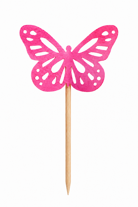 Toppers / Tags para Cupcakes Borboleta Rosa - Pct com 12 unidades